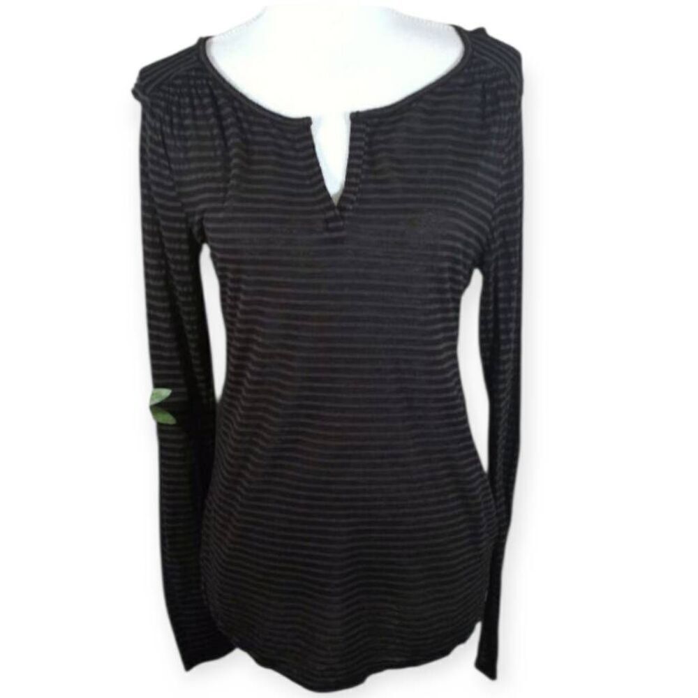 ANN TAYLOR LOFT BLACK STRIPE TOP SZ.S EUC